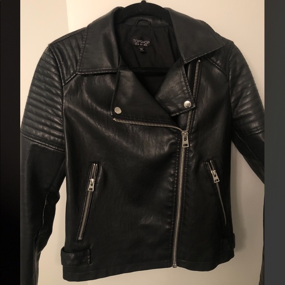 Topshop Jackets & Blazers - Topshop biker style leather jacket size US 6